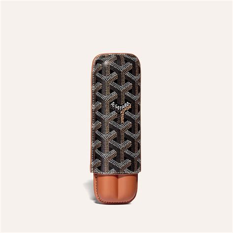 goyard churchill 2 cigar case|Goyard Churchill Single Zigarrenetui Schwarz/Hellbraun .